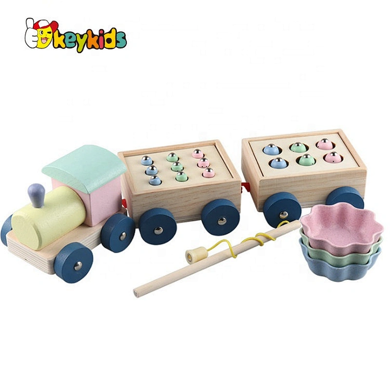 Newest early educational wooden push and pull along toys for kids W05C148