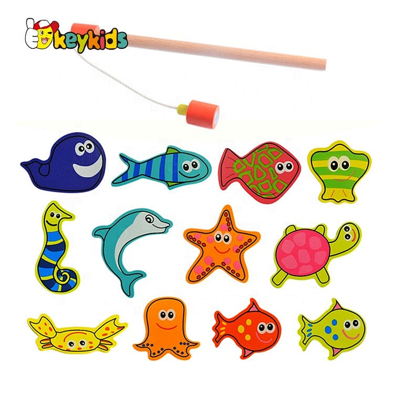 new design pretend play wooden fishing games for kids W01A359