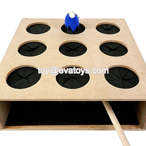 Big sale pet products wooden whack a mole cat toy for wholesale W06F088
