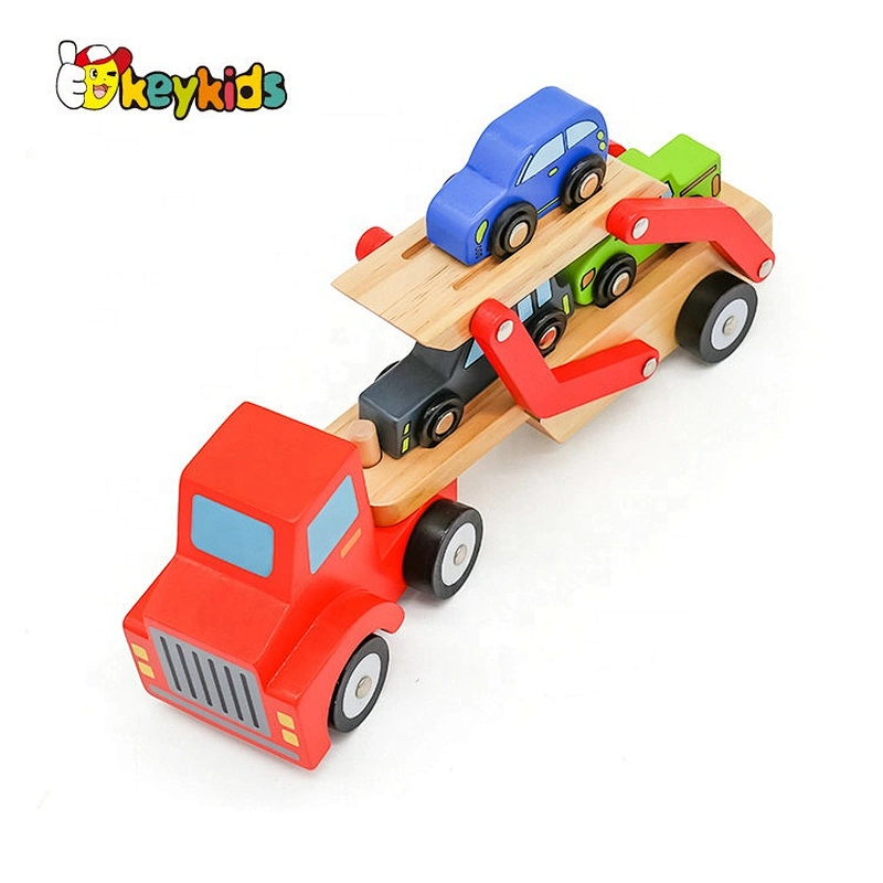 high quality mini wooden transport car carrier truck toy for kids W04A428