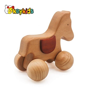 wholesale cheap baby wooden animal toy car with high quality W04A236