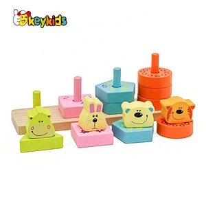 2019 High quality educational wooden toys stacking for babies W13D226