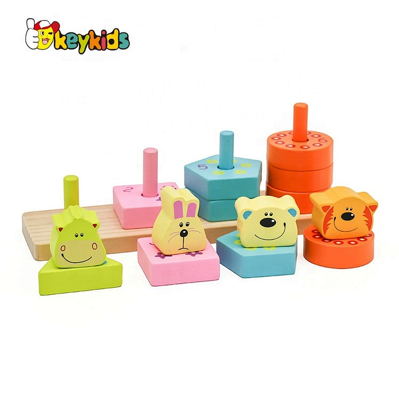 2019 High quality educational wooden toys stacking for babies W13D226