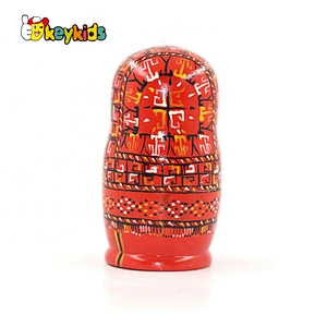 Customize 5 in 1 wooden family nesting dolls for kids W06D145