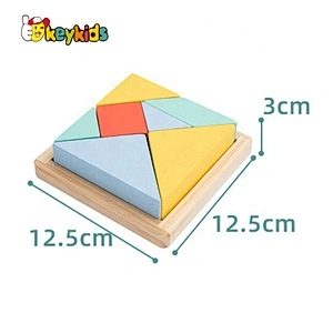 Customize colored wooden tangram puzzle for kids W11D011