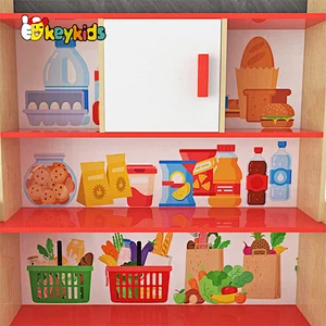 New Released Children Wooden Supermarket Shelf Toy W10A116