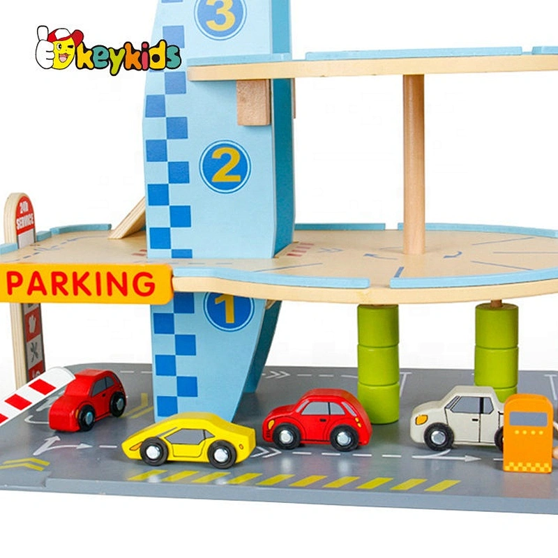 2021  New mini wooden toy parking garage for children W04B085