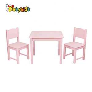 Customize pink wooden kids desk and chair for wholesale W08G301B
