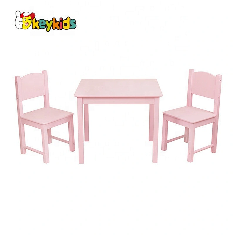 Customize pink wooden kids desk and chair for wholesale W08G301B