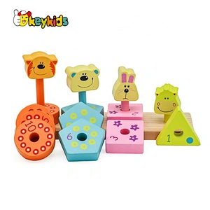 2019 High quality educational wooden toys stacking for babies W13D226