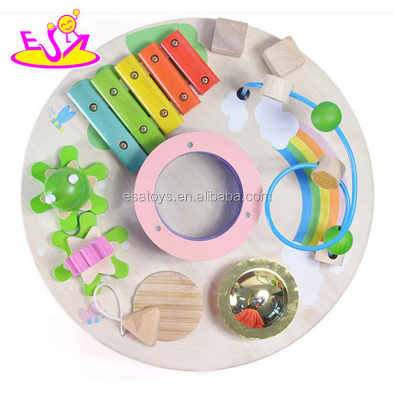 2015 Hot educational wooden activity music table,Multi-functional Kids Wooden Musical Table,Wooden learning music table W07A090