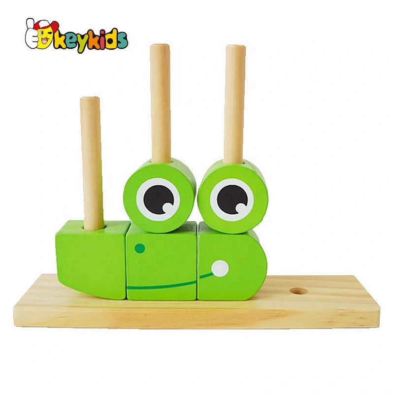 2020 New arrival educational wooden frog block for children W13D268