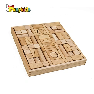 2019 Top sale 75 pieces children educational wooden building blocks for wholesale W13A177