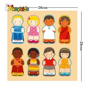 2020 Customize preschool wooden human shape puzzle for toddlers W14D116