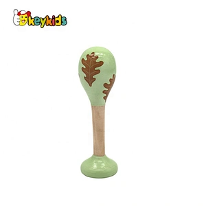 Customize educational wooden maracas music instrument for kids W07I178