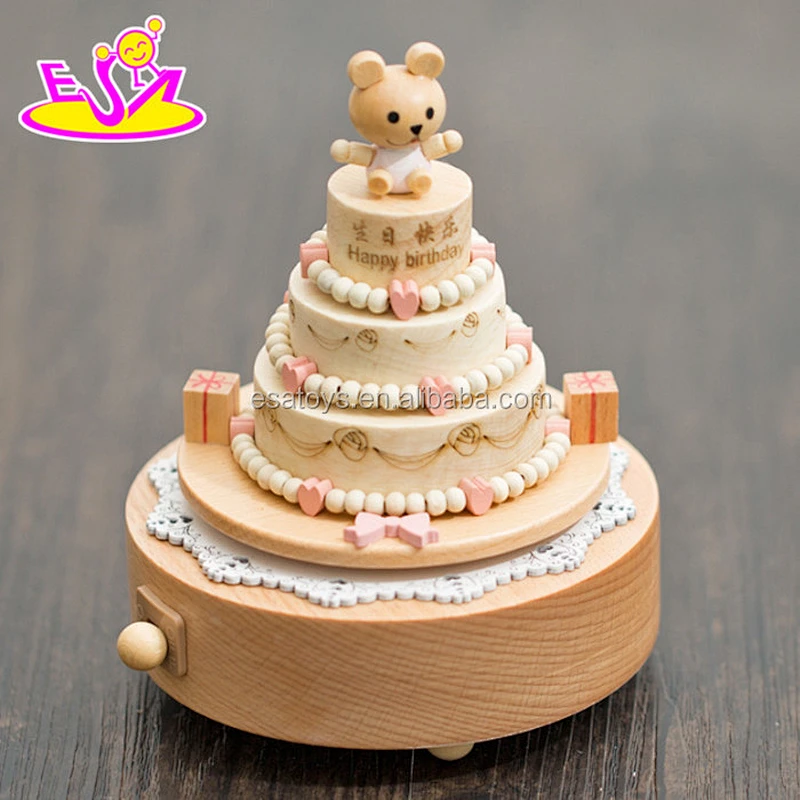 Customize funny train toys wooden vintage music box for kids W07B039