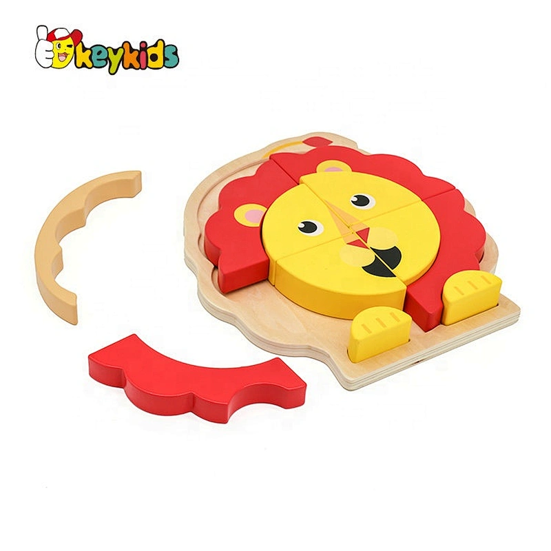 2019 New design 3d wooden animal puzzle toys for babies W14D090