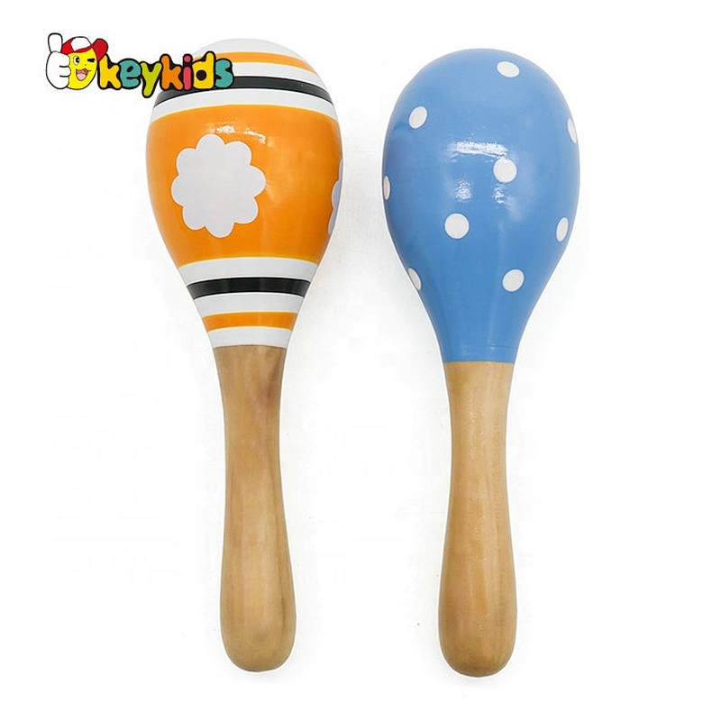 OEM/ODM educational wooden egg maracas shaker for babies W07I150