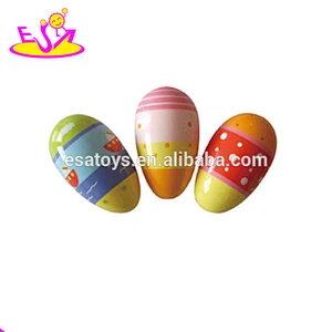 Customize musical instrument colourful mini wooden egg shaker for kids W07I076