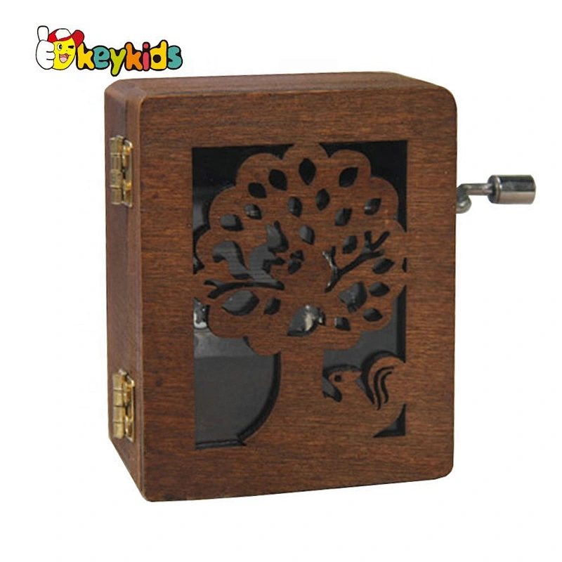 classical old style wooden mechanical music box for gifts W07B075