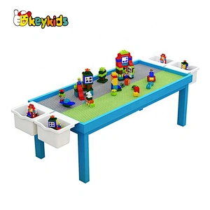 Customize 2 in 1 children wooden building table with storage W08G290B