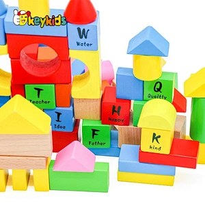 wholesale cheap 100 pieces children educational wooden abc blocks with bag W13B025
