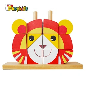2020 New arrival educational wooden owl shape blocks for kids W13D270