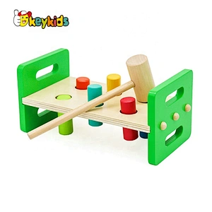 Customize educational wooden pounding bench for kids W11G067