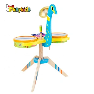 2020 New arrival standing wooden toy drum set for kids W07J042
