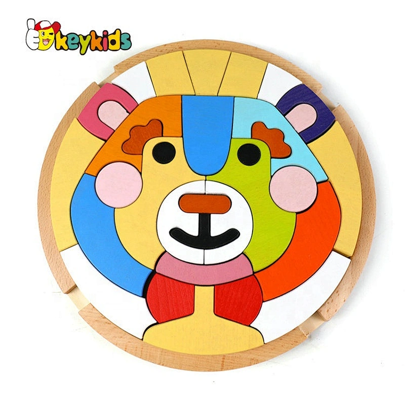 Customize educational wooden gemstone jigsaw puzzle for children W14A264