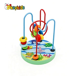 Best intelligent educational wood baby bead maze toy for wholesale W11B276