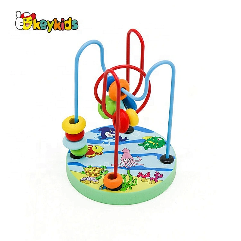 Best intelligent educational wood baby bead maze toy for wholesale W11B276