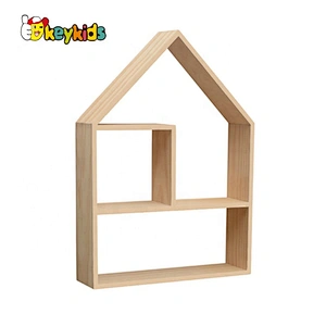 2020 High quality wall wooden book rack for children W08C314A