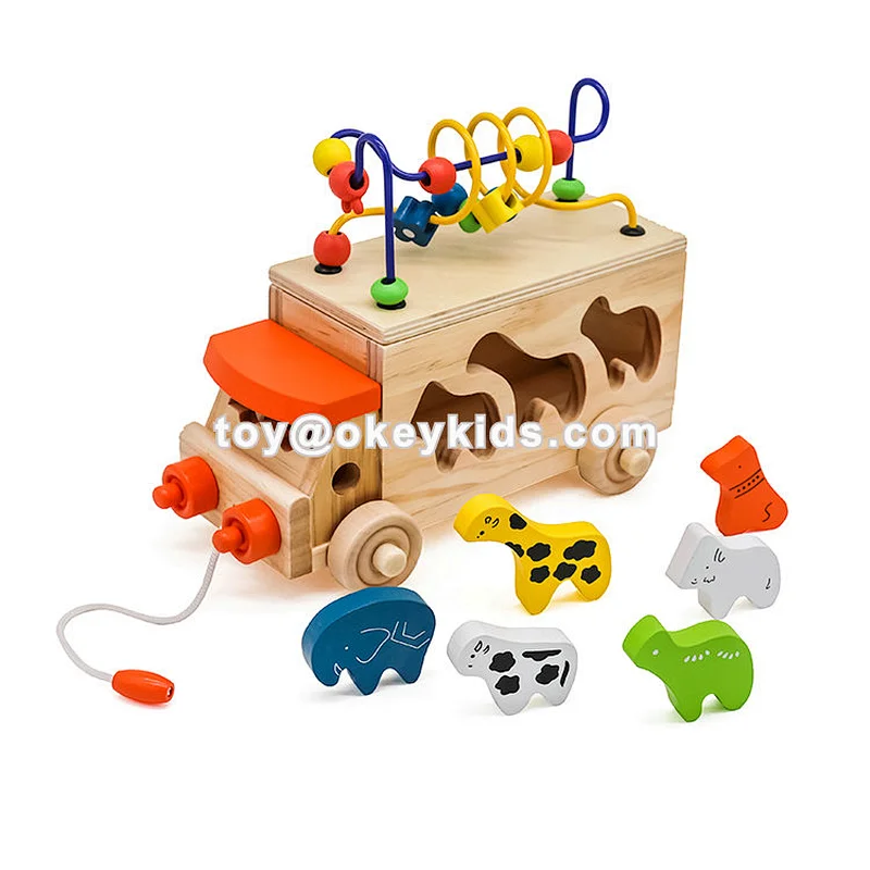Hot Selling Educational Hippo Wooden Push Toys For Babies For Kids W05B182
