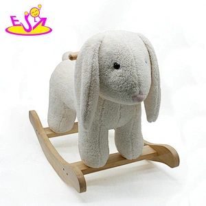 New hottest kids gifts wooden baby rocking horse toy with cartoon plush sheep shaped W16D112