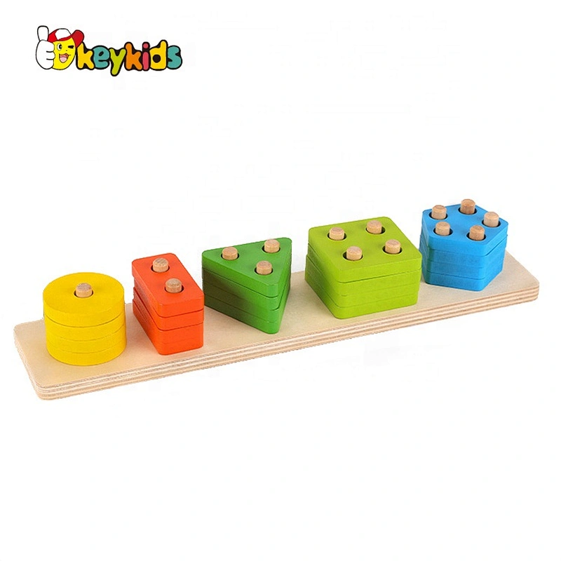 2021 New design Learning color and shapes wooden matching toys for kids W13E166