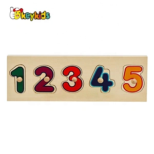 2021 Customize shape matching wooden number puzzle for toddlers W14B138