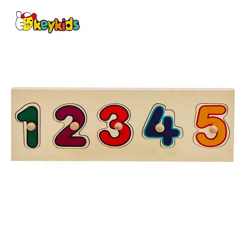 2021 Customize shape matching wooden number puzzle for toddlers W14B138