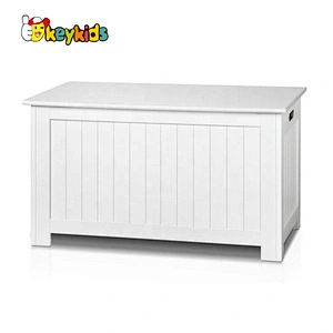 High quality small wooden white toy chest for kids W08C278