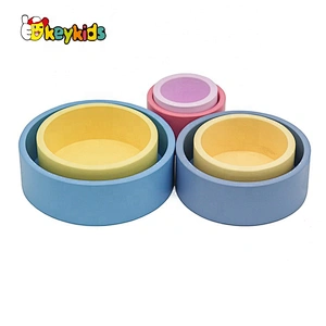 2021 Customize educational wooden stack up cup toys for kids W13D296