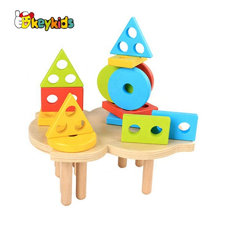 Learning Color And Shapes Kids Wooden Block Set W13D259