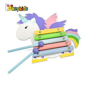 New released unicorn musical wooden metal xylophone for children W07C085