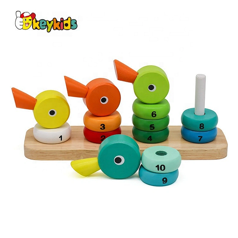 wholesale cheap stacking duck blocks wooden kids building toys for education W13D156