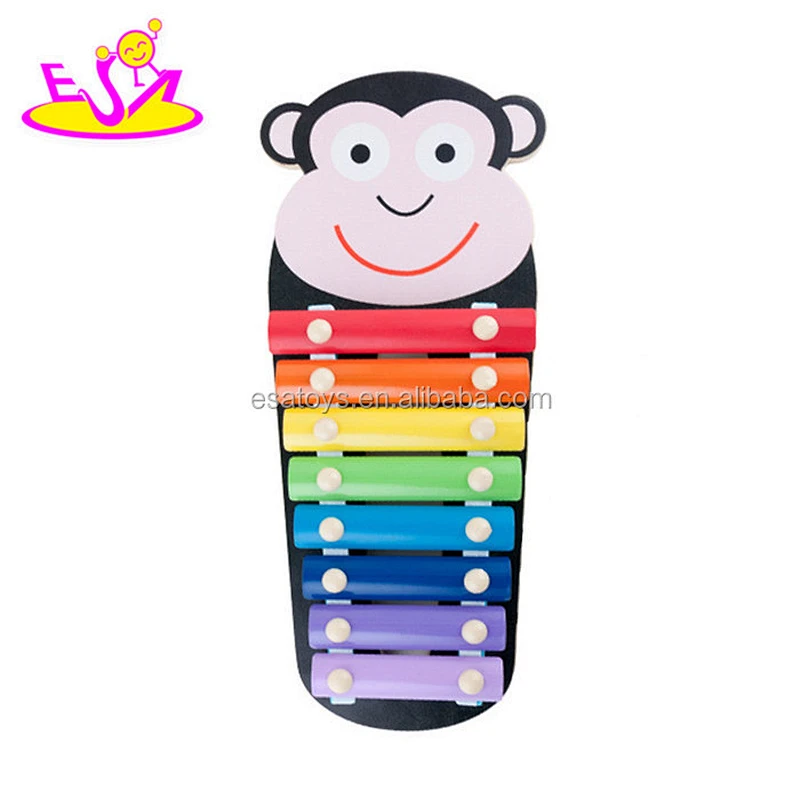 best sale cartoon monkey design kids wooden xylophone toy for preschoolers W07C052