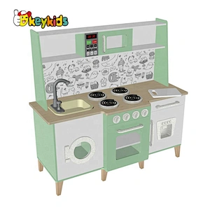New design interactive water function wooden toy kitchen set for kids W10C635B