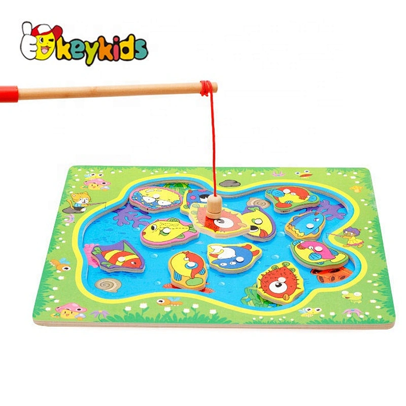 new design pretend play wooden fishing games for kids W01A359
