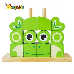 2020 New arrival educational wooden frog block for children W13D268