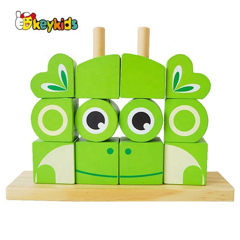 2020 New arrival educational wooden frog block for children W13D268