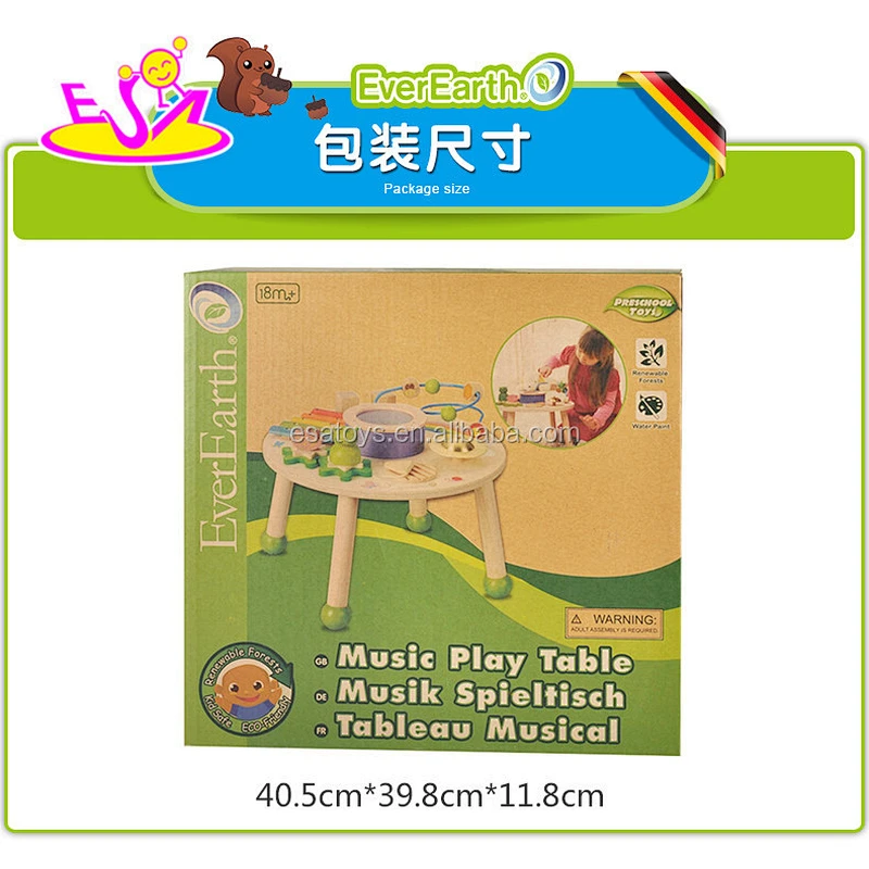 2015 Hot educational wooden activity music table,Multi-functional Kids Wooden Musical Table,Wooden learning music table W07A090