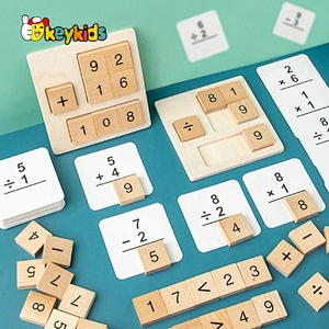 2021 Montessori educational natural wooden number block toy for kids W12E094